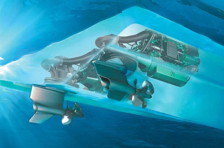 Volvo Penta IPS twin pod drive system with counter-rotating propellers